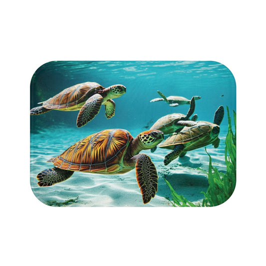 Discover your passions Bath Mat The turtles - iprintyourpassions.com