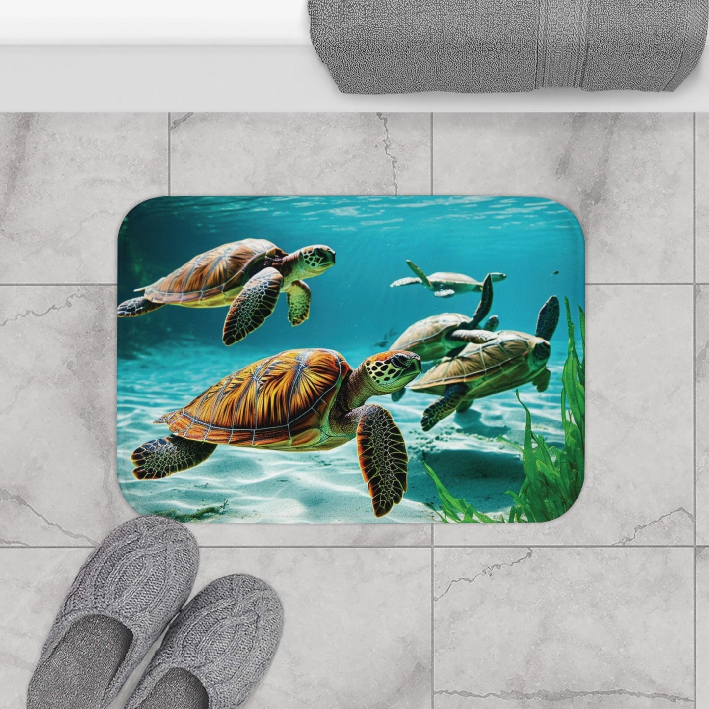 Discover your passions Bath Mat The turtles - iprintyourpassions.com