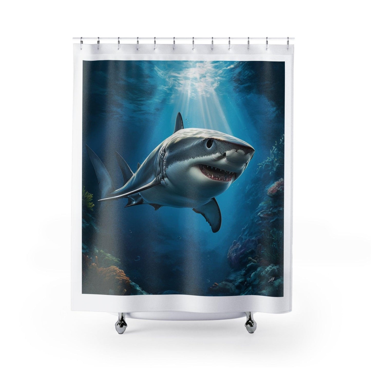 Discover your passions Shower Curtains The Shark - iprintyourpassions.com