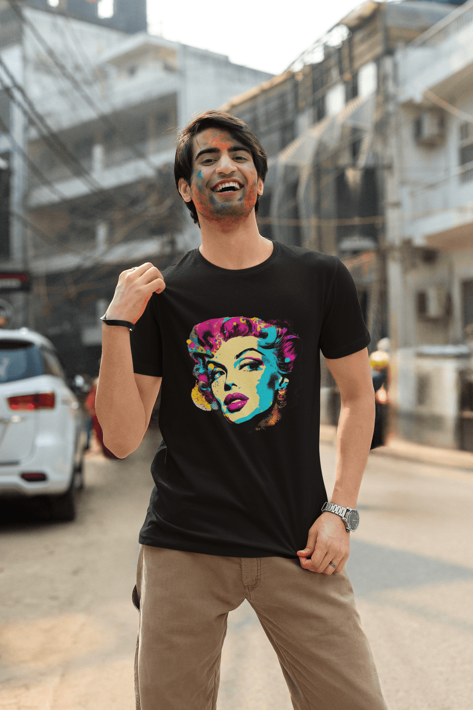 Discover your passions with the pop art Marilyn Monroe short-sleeved T-shirt - iprintyourpassions.com