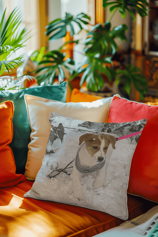 Discover your passions with the Spun Square Pillow Joy - iprintyourpassions.com